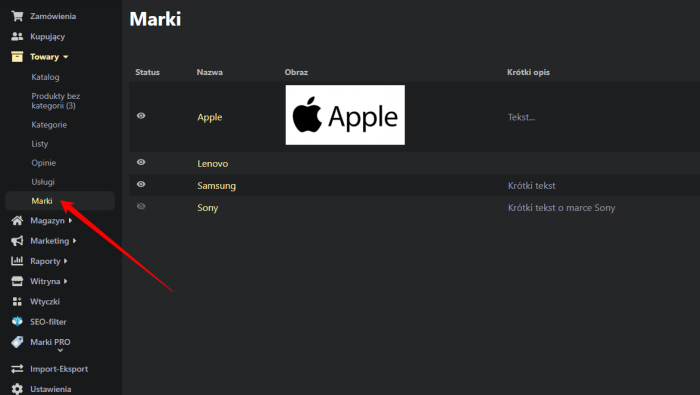 Marki ze zdjęciami i opisami