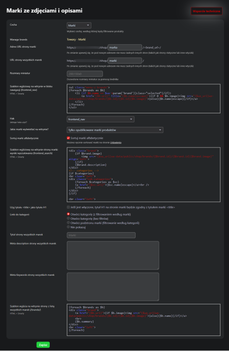 Marki ze zdjęciami i opisami