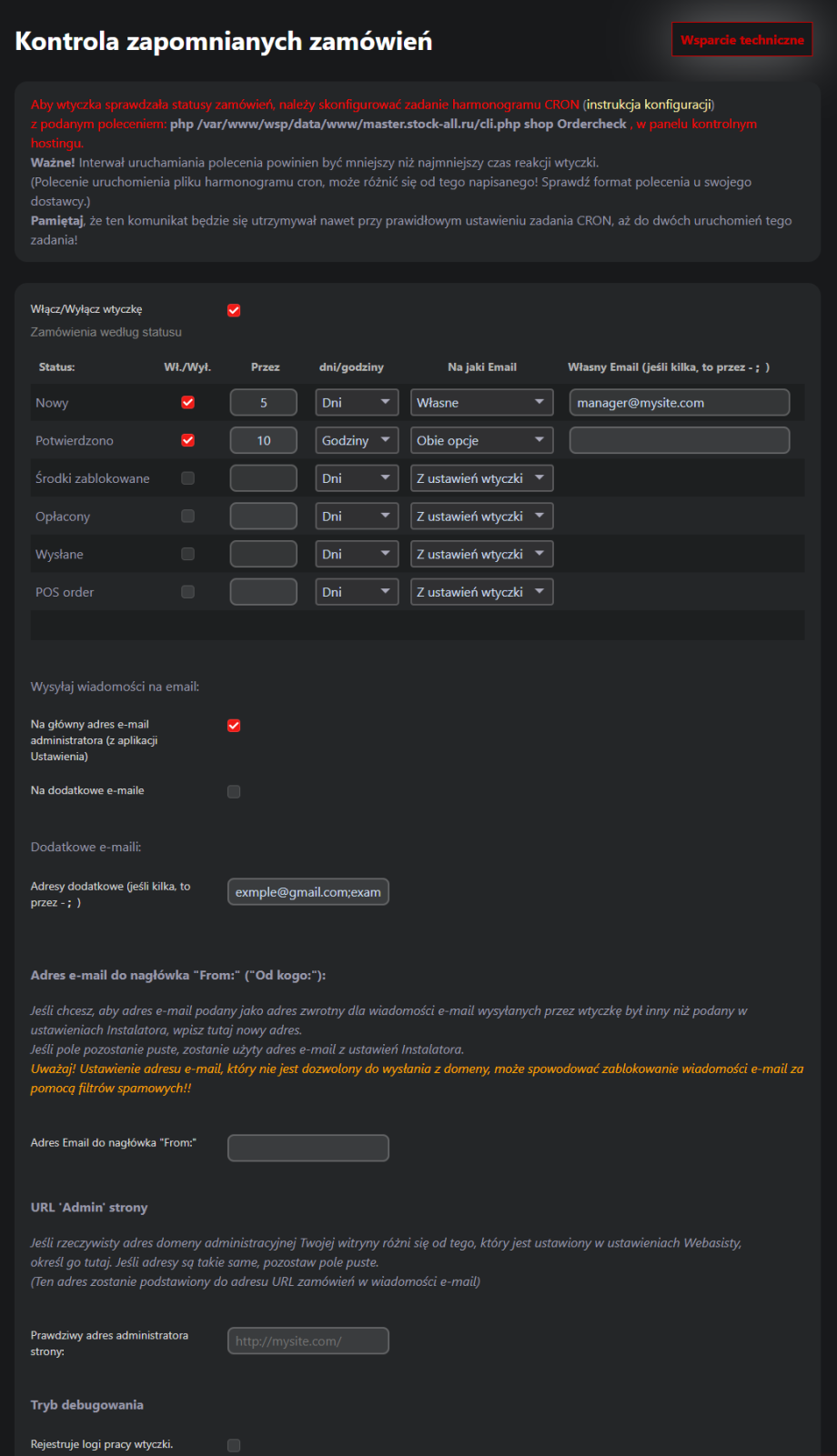 Kontrola zapomnianych zamówień Kontrola zapomnianych zamówień