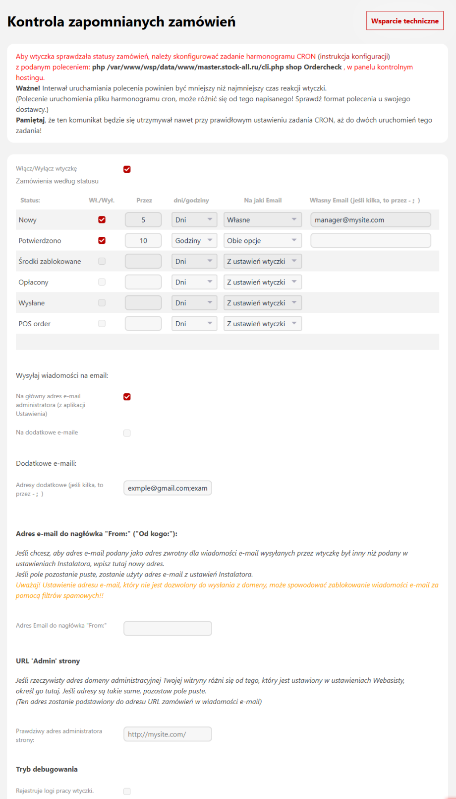 Kontrola zapomnianych zamówień Kontrola zapomnianych zamówień