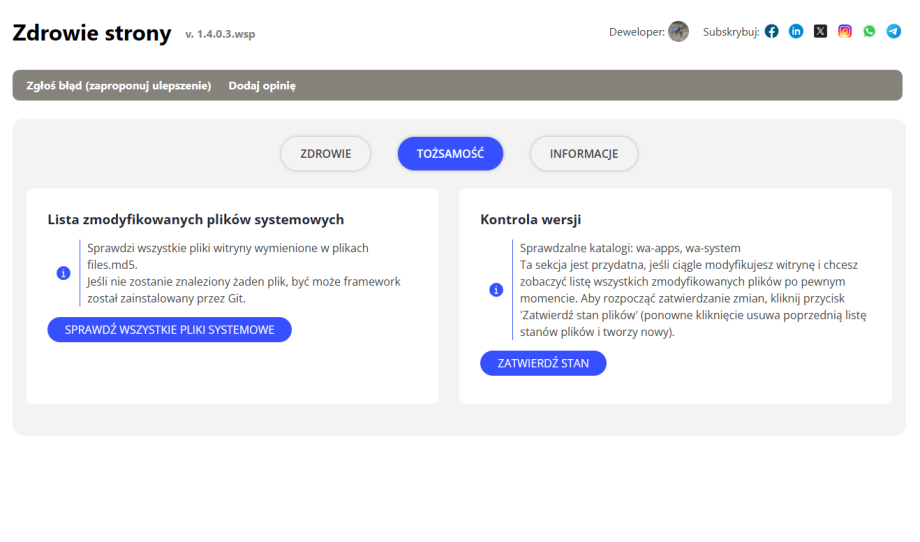 Zdrowie strony Zdrowie strony