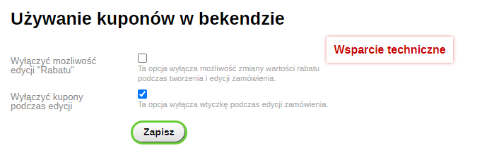 Używanie kuponów w bekendzie Używanie kuponów w bekendzie