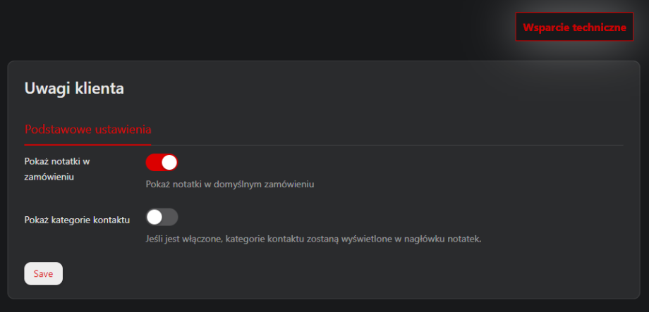 Uwagi o kliencie Uwagi o kliencie