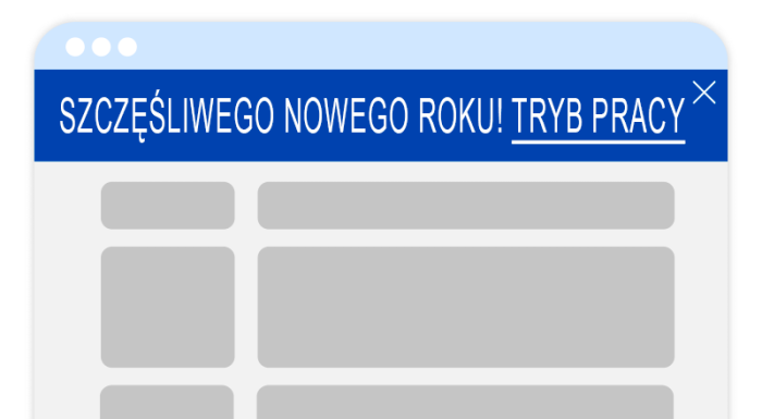Automatyczne powiadomienia nad nagłówkiem strony