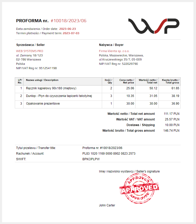 Proforma PL