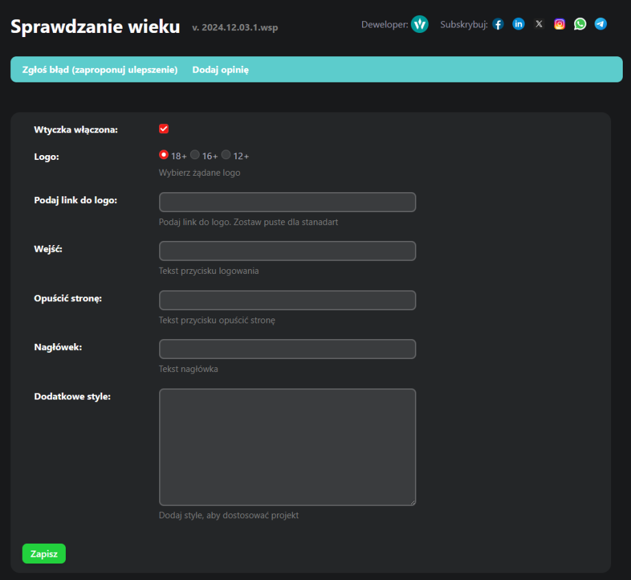 Sprawdzanie wieku Sprawdzanie wieku