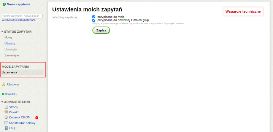 Moje zapytania Moje zapytania