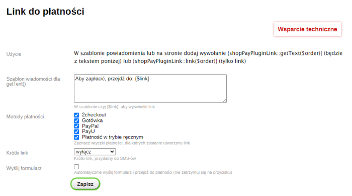 Link do płatności