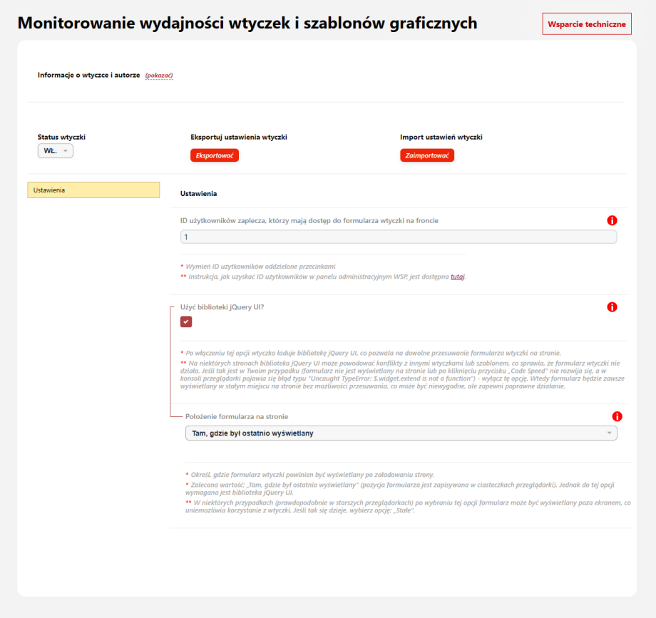 Monitorowanie wydajności wtyczek i szablonów graficznych Monitorowanie wydajności wtyczek i szablonów graficznych