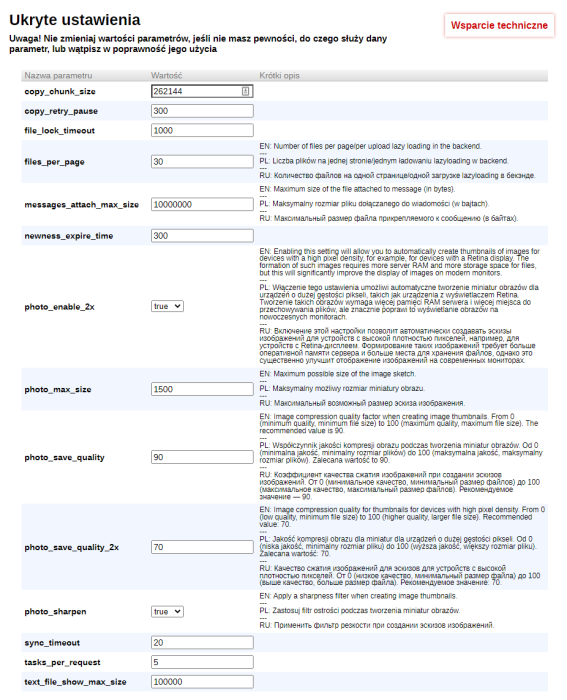 Ukryte ustawienia (pliki)