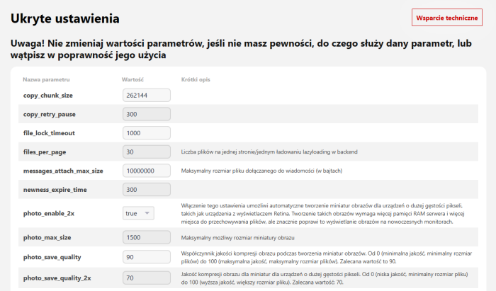 Ukryte ustawienia (pliki)