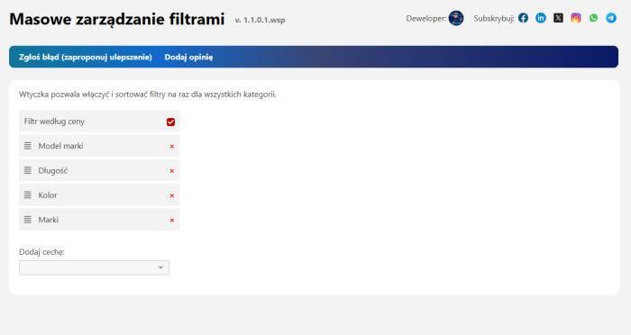 Masowe zarządzanie filtrami