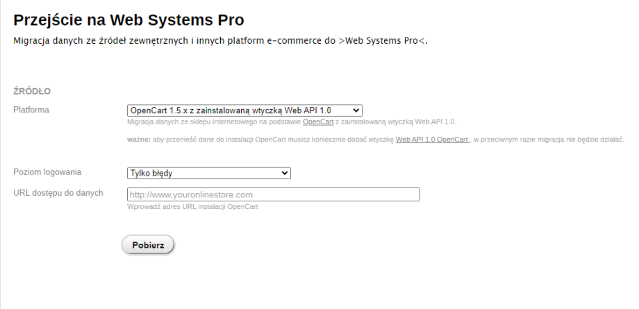 Przejście na Web Systems Pro