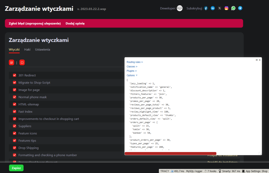 Zarządzanie wtyczkami Zarządzanie wtyczkami