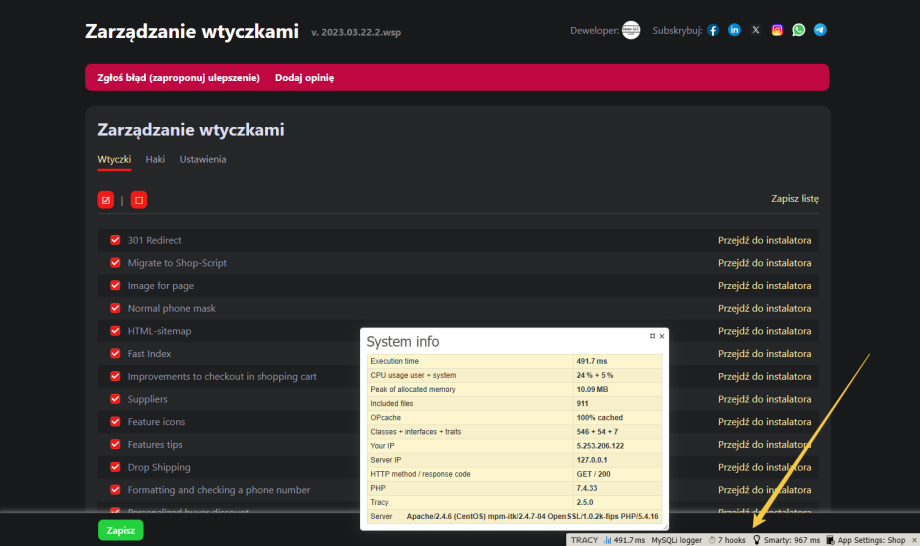 Zarządzanie wtyczkami Zarządzanie wtyczkami