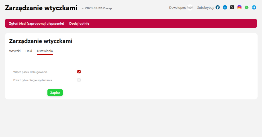 Zarządzanie wtyczkami Zarządzanie wtyczkami