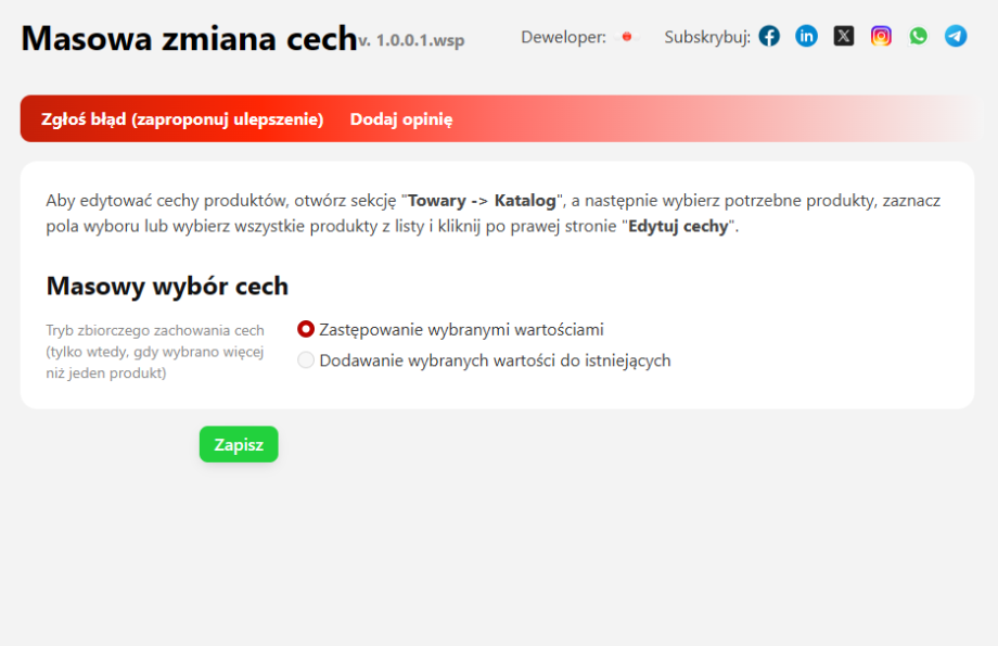 Masowa zmiana cech Masowa zmiana cech