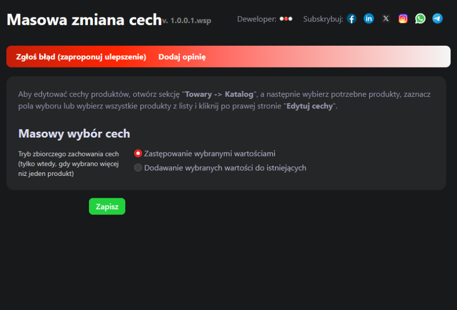 Masowa zmiana cech Masowa zmiana cech