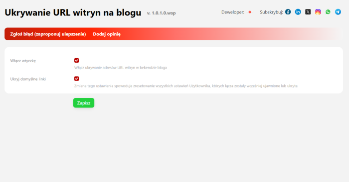 Ukrywanie URL witryn na blogu