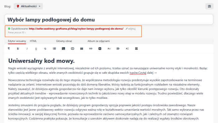 Ukrywanie URL witryn na blogu