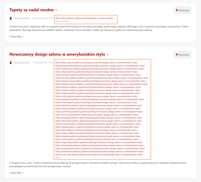 Ukrywanie URL witryn na blogu