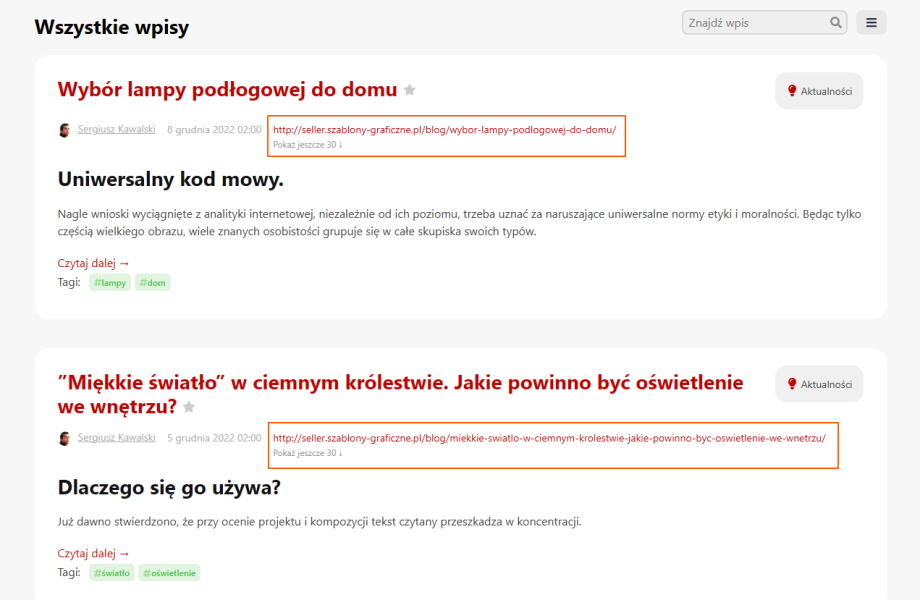 Ukrywanie URL witryn na blogu