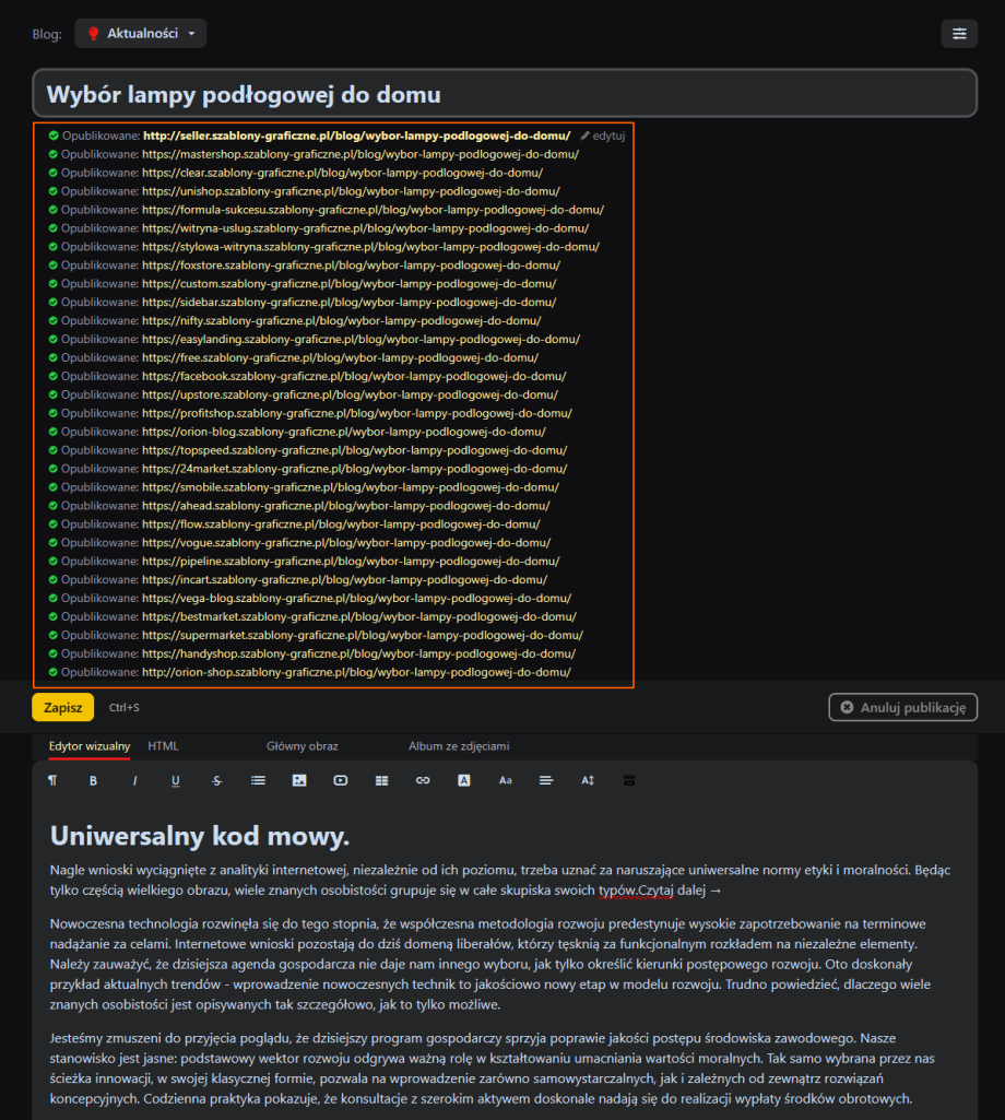 Ukrywanie URL witryn na blogu