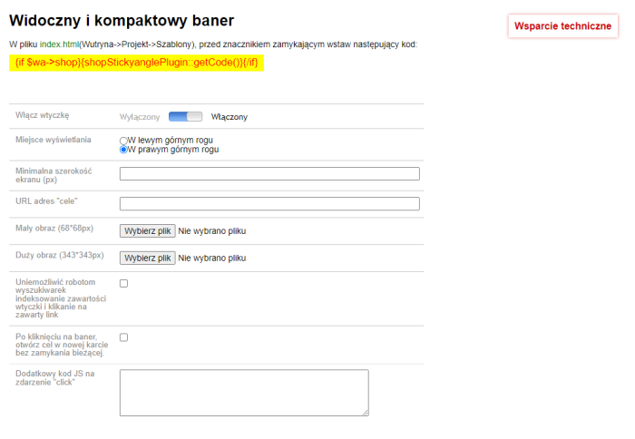 Widoczny i kompaktowy baner