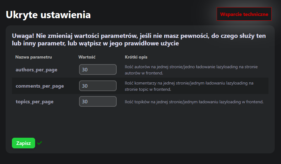 Ukryte ustawienia (forum) Ukryte ustawienia (forum)