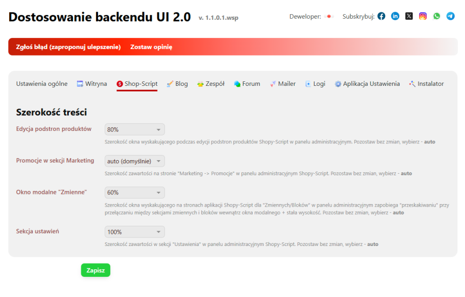 Dostosowanie backendu UI 2.0