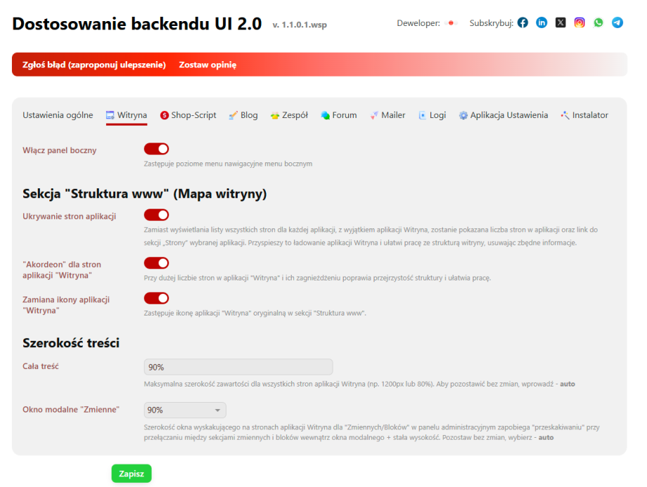 Dostosowanie backendu UI 2.0