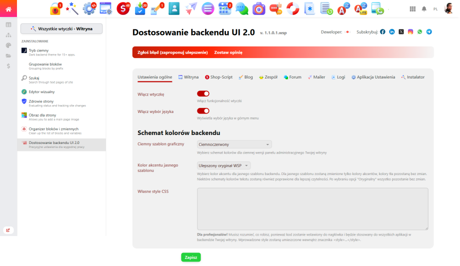 Dostosowanie backendu UI 2.0