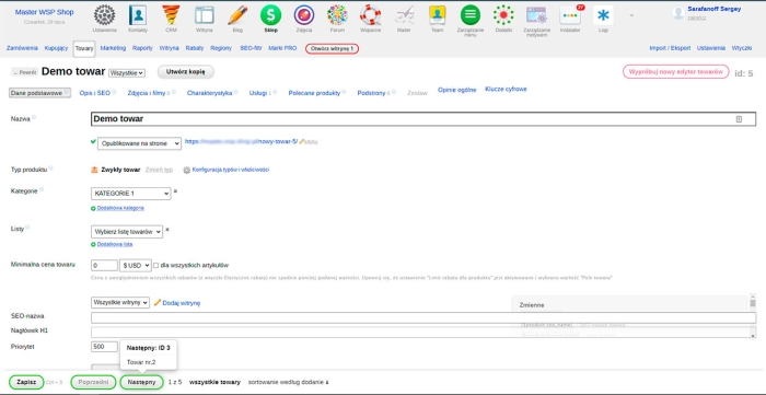 Następny, poprzedni