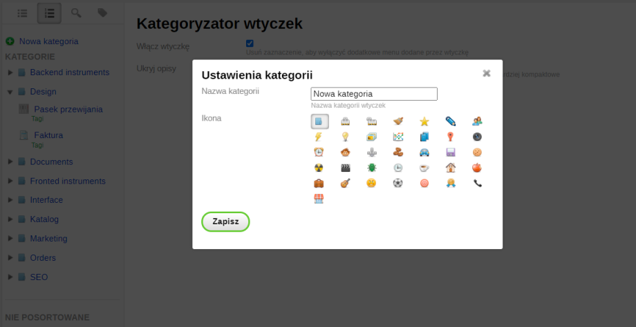 Kategoryzator wtyczek Kategoryzator wtyczek