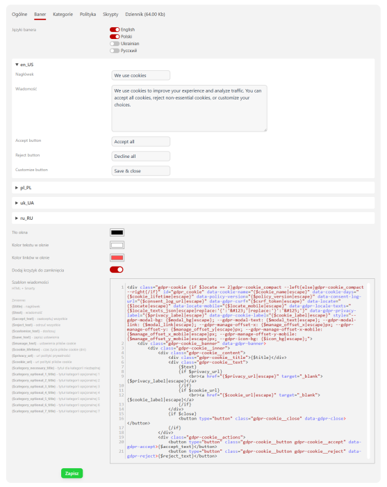 Zgoda na pliki cookie (RODO)