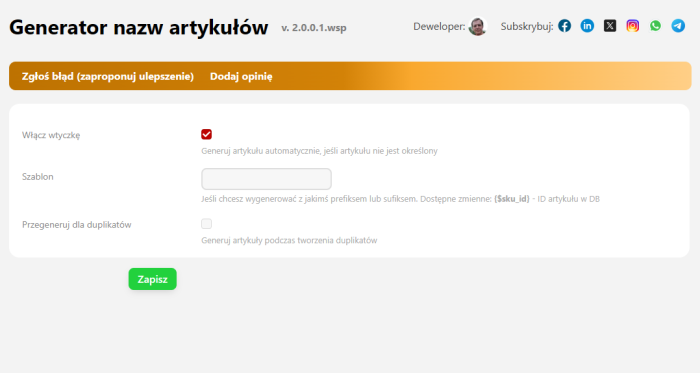 Generator nazw artykułów