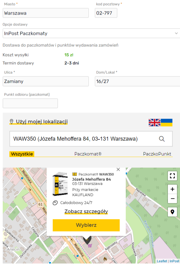 dostawa InPost kurier dostawa dostawa InPost kurier dostawa