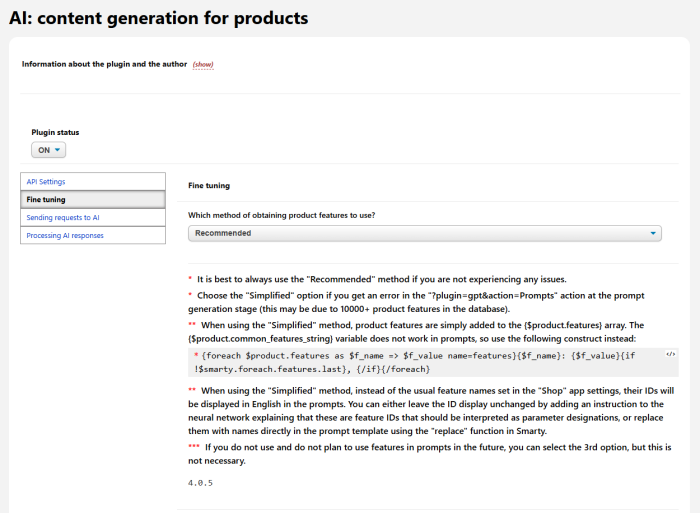 AI: generowanie treści dla produktów