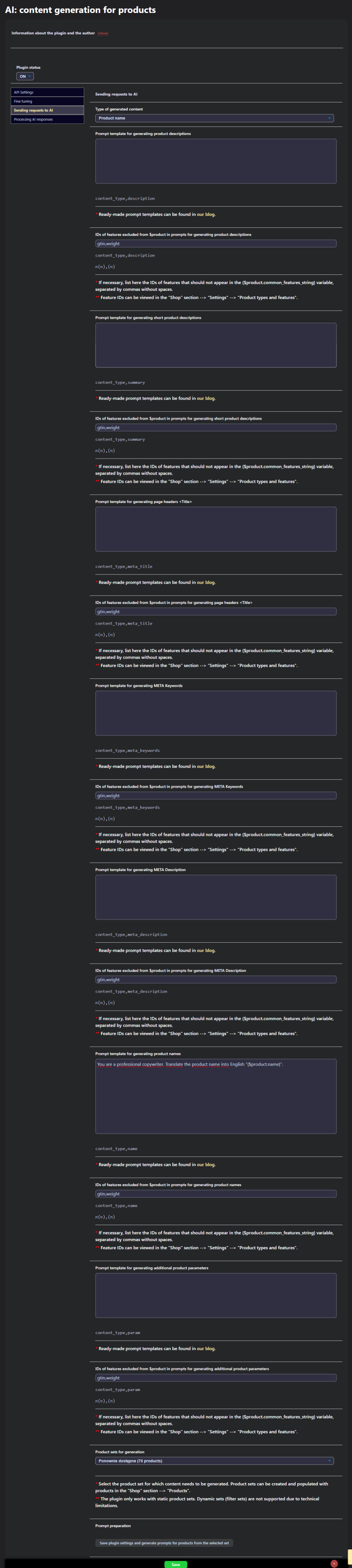 AI: generowanie treści dla produktów
