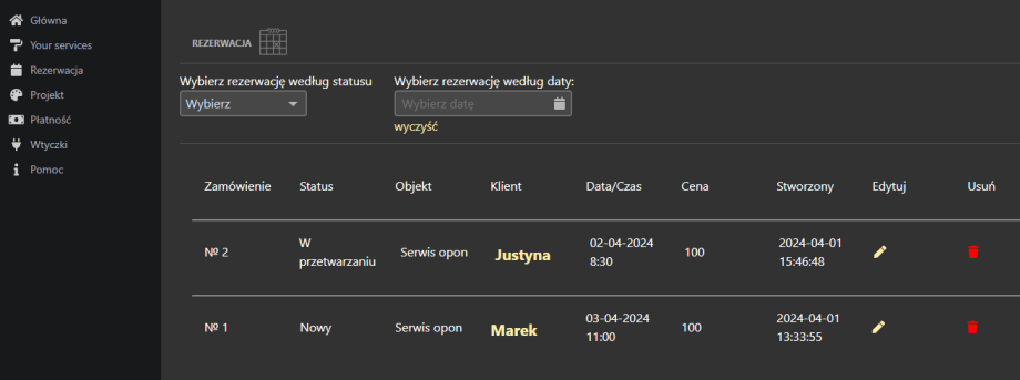 Rezerwacja Rezerwacja