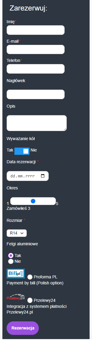 Rezerwacja Rezerwacja