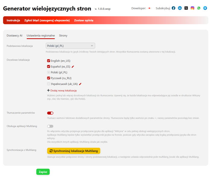 Generator wielojęzycznych stron