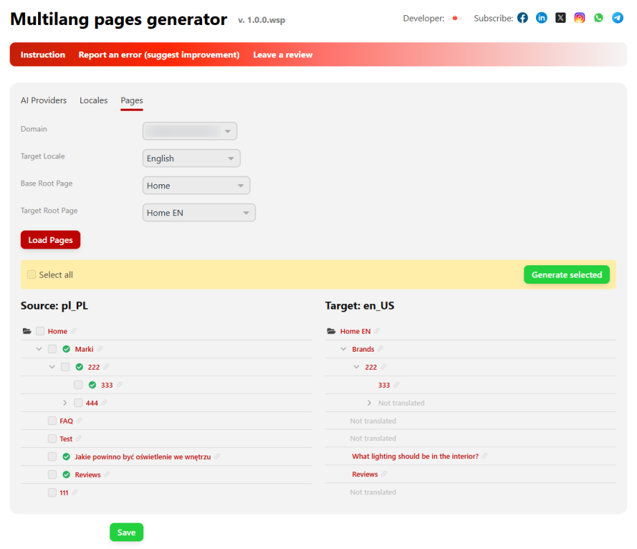 Generator wielojęzycznych stron