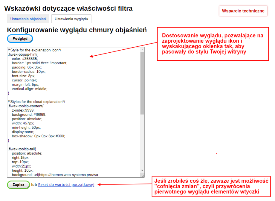 Wskazówki dotyczące charakterystyki filtra Wskazówki dotyczące charakterystyki filtra
