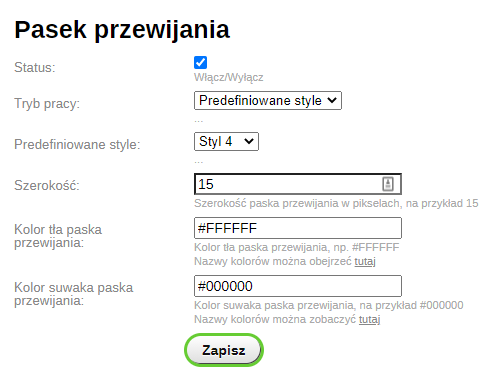 Pasek przewijania Pasek przewijania
