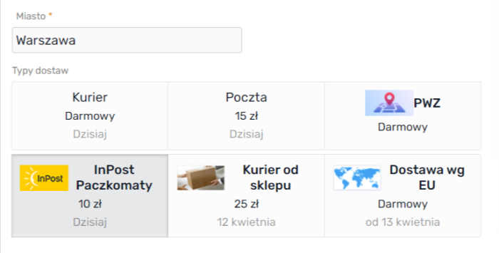 Własne bloki dostawcze