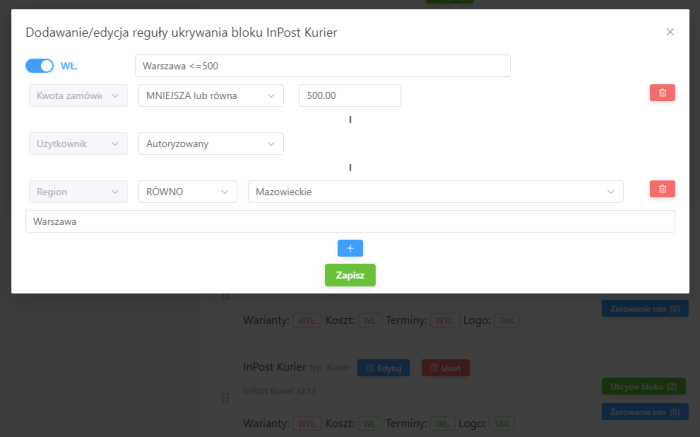 Własne bloki dostawcze