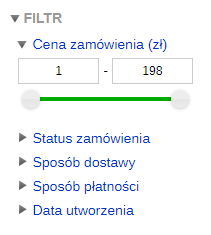 Filtr zamówień