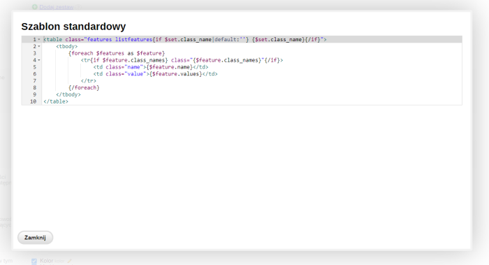 Charakterystyka na listach towarów