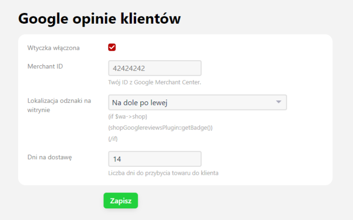 Google opinie klientów